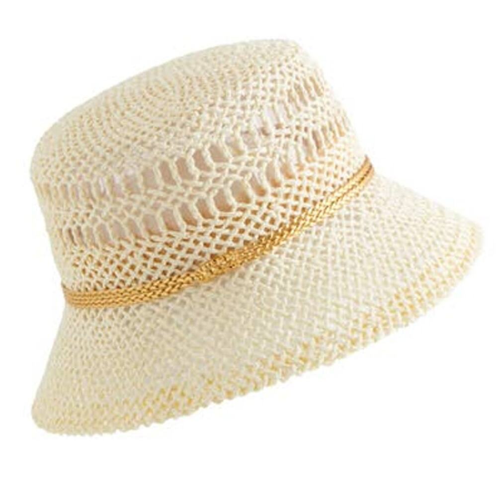 Allison Paper Straw Bucket Hat in Ivory